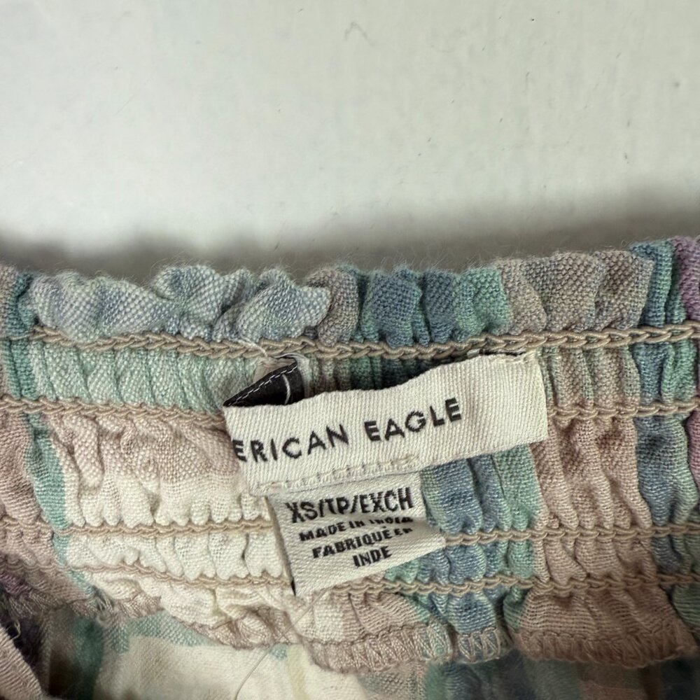 NWT American Eagle Pastel Plaid Stripe Swing Smock Crop Cami Tank Size XS NEW - Picture 5 of 11